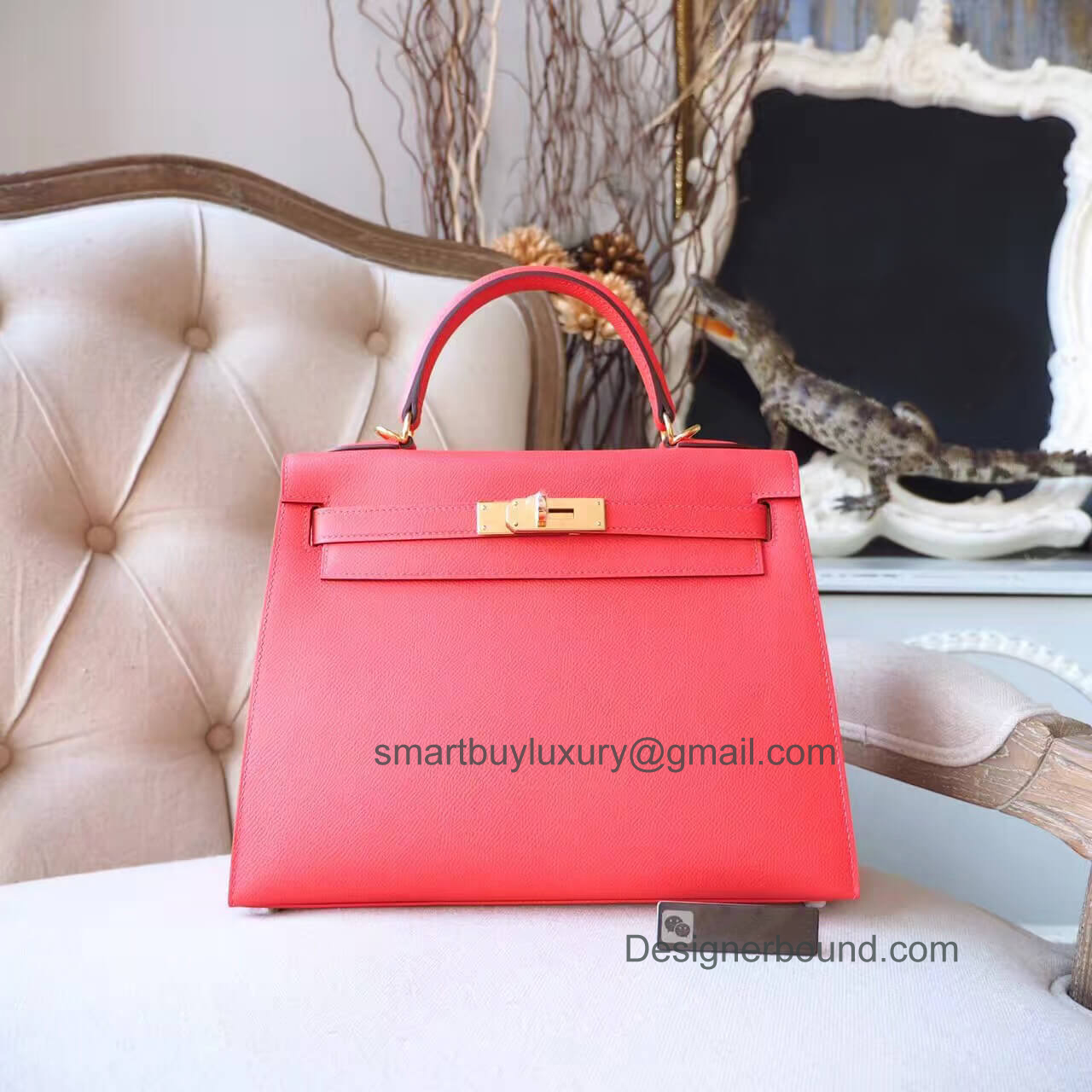 Hermes Kelly 28 Bag in t5 Rose Jaipur Epsom GHW